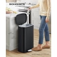 thumbnail image 1 of SONGMICS 13 Gallon Trash Can, Stainless Steel Kitchen Garbage Can, Recycling or Waste Bin, Soft Close, Step-On Pedal, Removable Inner Bucket, Black, 1 of 7