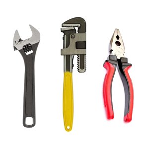 Kit d'outils à main, pour usage domestique 10" Clé réglable, 12" Clé à tuyaux & Kit d'outils de véhicule ensemble en acier allié & Traitement thermique, Accessoires
