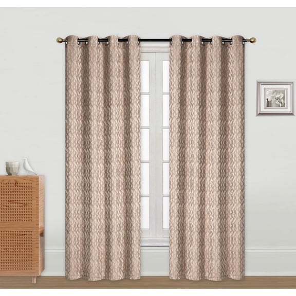 Panneau Jacquard W 8 Grom (Cubic) (Taupe) (84 ") - Ensemble De 2