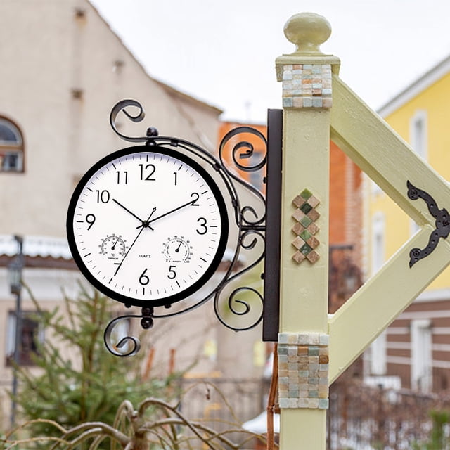 EGNMCR Outdoor Garden Retro Clock Temperature Measurement Hygrometer 12 Inches Plastic hygrometer