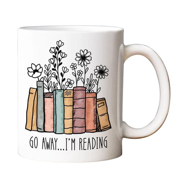 Gift For Book Lover, Floral Book Mug, Reading Mug, Flower Book Mug, Book Lover Mug, Librarian Mug,Teacher Gift