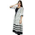 thumbnail image 3 of Bimba Womens 2 Piece Anarkali kurta Printed Rayon Kurti Designer Blouse, 3 of 9