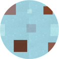 thumbnail image 1 of Ahgly Company Tapis Rond Lavable en Machine Intérieur Transitionnel Bleu, 4 Pieds Rond, 1 of 7