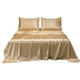 thumbnail image 2 of Parure de Lit en Satin Mat Doux et Uni, Idéale pour L'Hôtel - Taie D'Oreiller en Polyester, Literie Respirante pour un Sommeil, Beige, JKODE, 2 of 9