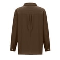 thumbnail image 5 of Timegard Womens Shirts Lapel Neck Long Sleeve Button up Side Split Work Casual Loose Blouse with Pocket, 5 of 5