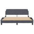 thumbnail image 2 of vidaXL Bed Frame with Headboard Dark Grey 152x203 cm Velvet, 2 of 5