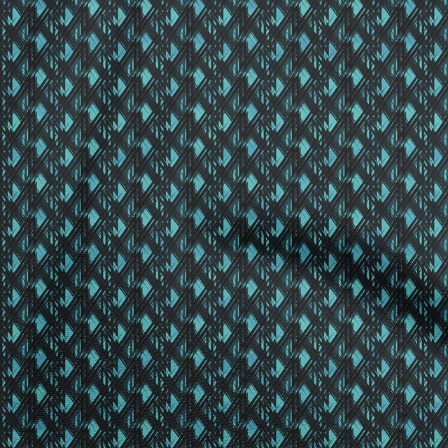 oneOone Polyester Spandex Turquoise Green Fabric Abstracts Fabric For Sewing Printed Craft Fabric By The Yard 56 Inch Wide