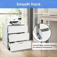 thumbnail image 3 of 3-Drawer Wood Mobile File Cabinet with Lockable Wheels, Widened Under Desk Vertical Filing Cabinets for Home Office Legal Files, A4 Letter Size Documents, 3 of 8