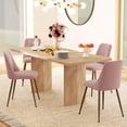 thumbnail image 2 of HOMCOM Ensemble de 4 Chaises de Salle à Manger, Chaise d'Appoint en Velours, Rose, 2 of 10