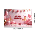 thumbnail image 1 of Pink Themed Glittery Triangle Banner with We Will Miss You Lettering, Party Background Backdrop Decorations, Farewell Party Retirement Party Leaving Party Decor Photo Booth Props, 1 of 4