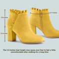 thumbnail image 2 of Unique Bargains Women's Ruffle Chunky Heel Ankle Boots, 2 of 8