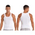 thumbnail image 1 of Ocealan Men's Tank Swimsuit Top Athletic Vest Rash Guard Shirt Solid Color Sleeveless Workout Playwear White L, 1 of 7