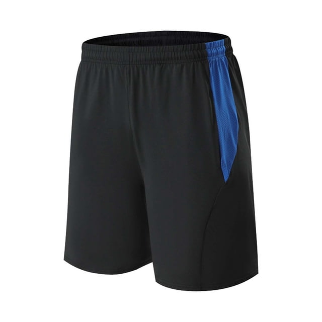 Plebaso Men's Athletic Training Shorts Loose Gym Workout Shorts Color Block Elastic Waist Running Shorts
