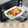 thumbnail image 4 of MALACASA 3.4 Quart Baking Dish With Lid, Porcelain Casserole dish with Lid, 13 x 9 Lasagna Pan Deep with Lid, Rectangular Bakeware With Handle, Microwave, Oven Safe, Whi, 4 of 8