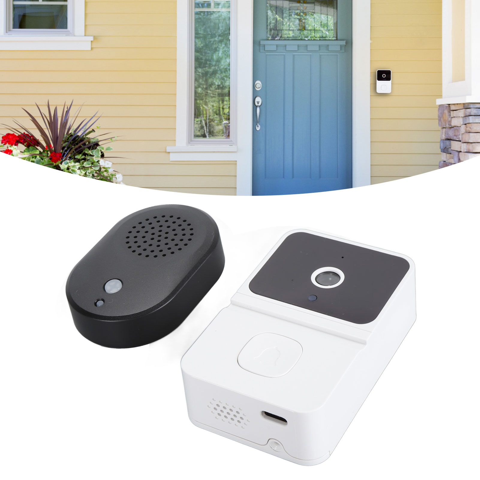 Smart WiFi Video Doorbell, Multi User Sharing Video Doorbell Camera Professional Night Vision AI Motion Detection  for Indoor