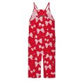 thumbnail image 5 of Girls Overall Bow Print Jumpsuits Rompers for Girls Casual V Neck Suspender Rompers with Pockets Cute Summer Clothes 4-5 Y, 5 of 5