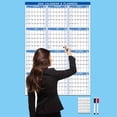 thumbnail image 1 of cpengpj Calendrier Mural Effaçable Double Face 2025-2026, Planificateur Mensuel Réutilisable Effaçable à Sec pour la Maison et le Bureau, Tableau d'Horaire Laminé Pliable, 1 of 9
