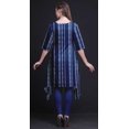 thumbnail image 4 of Bimba Kurti Asymétrique à Rayures Bleues Imprimé Shibori pour Femmes Robe d'Été Indienne Tunique Grande, 4 of 6