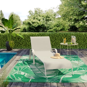 Mainstays Patio Steel Stacking Outdoor Lounger, Greige