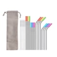 thumbnail image 1 of Meitianfacai Pailles en Acier Inoxydable Pailles Réutilisables, Ensemble de 16 Pailles Réutilisables en Acier Inoxydable avec Embouts de Brosse de Nettoyage pour Étui de Voyage Pailles Extra Longues Conviviales, 1 of 1