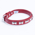 thumbnail image 2 of ROTTERDAM BONES Leather Dog Collar Single- Row Bones, 2 of 3