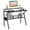 Black, variant on Costway Home Office Desk with Monitor Stand, Open Shelf & Metal Frame, Earphone Hook White