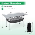 thumbnail image 3 of Costway Table de Camping Pliant pour Patio avec Plateau Enroulable en Aluminium et Panier en Maille Argent, 3 of 10