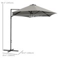thumbnail image 2 of 8.5ft Light Grey Cantilever Patio Umbrella with 360° Rotation & Cross Base - Outdoor Garden Shade for Deck, Porch & Backyard - Durable Steel Frame & Polyester Canopy, 2 of 7