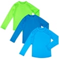 thumbnail image 1 of BIG ELEPHANT 3 Pack Kids Rash Guard Swim Shirt UPF 63+ Long Sleeve Rashguard Swimwear Surf Tops Sun Protection for Boys Girls, 1 of 5