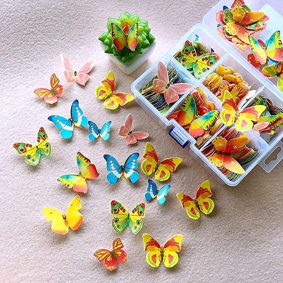 Jinsinto Edible Flowers Butterfly Cupcake Toppers Sticky Rice Paper Decorative Cake