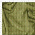 thumbnail image 5 of Soimoi Tissu Georgette Moss Vert Feuilles, Rayures et Rayures de Fleurs Roses Imprimé 1 Yard 42 Pouces de Large, 5 of 5