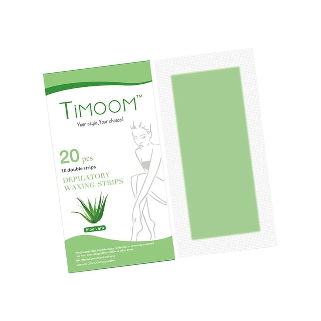 Maytalsory Skin-friendly 20pcs Cold Waxing Strips Dual-sided for Effective Hair Removal Aloe 1Set