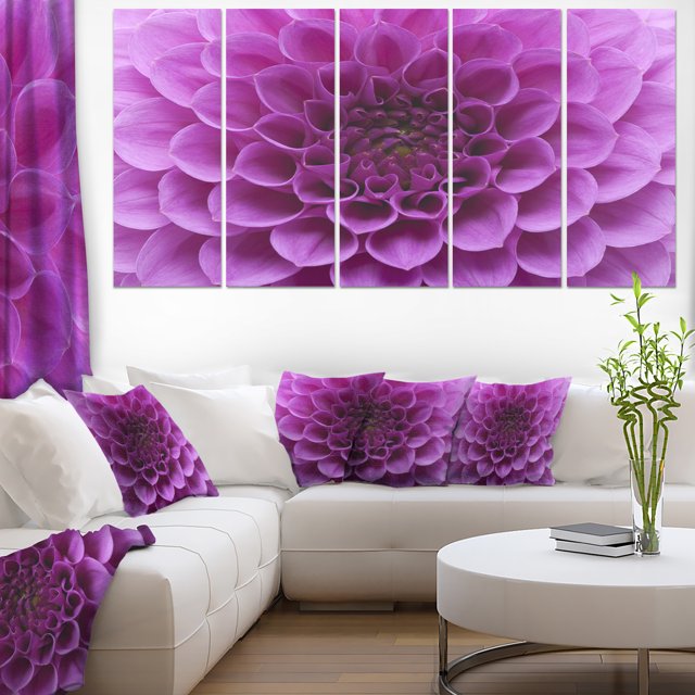 Large Light Purple Flower and Petals - Floral Canvas Art Print