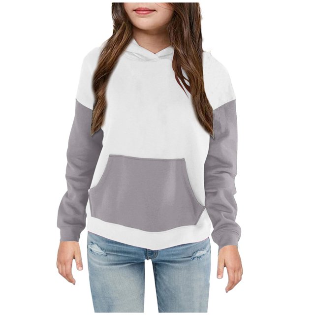 Chandails à Capuchon pour Bébé en Liquidation Chemise pour Enfants T-Shirt à Manches Longues à Motif T-Shirt Imprimé Col Rond Hauts Courts Convenant aux Garçons et aux Filles Âgés Chandail à Capuchon Hauts pour Tout-Petits Fille Gris 11T