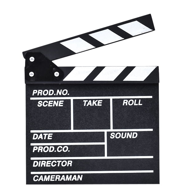 1Pc Black Wooden Director Clapper Board Photo Props Film Movie Clapperboard