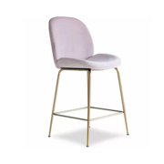 Stool with Gold Metal Legs – Elegant and Stylish Stool, Perfect for Bars or High-Top Tables, Featuring a Comfortable Pink Upholstered Seat and Sleek Gold Legs for a Modern Touch