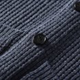 thumbnail image 3 of Men's Shawl Collar Cardigan Sweater Slim Fit Cable Knit Button up Merino wool Sweater_Navy_Small, 3 of 5