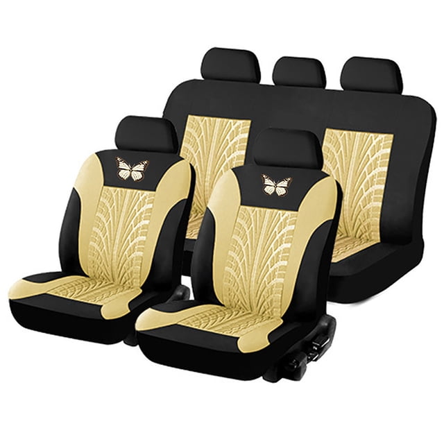 CEHVOM Full Set Of Car Seat Covers, Universal Embroidered Car Seat Cover Set Clearance