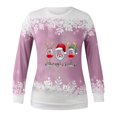 thumbnail image 3 of Chandails à Col Ras du Cou Femmes Hiver T-shirt Ample Imprimé Blouse à Manches Longues Col Rond Hauts Décontractés Chandail à Col Ras du Cou Femmes en Liquidation, 3 of 3