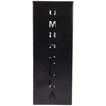 UPOUART Black Iron Umbrella Stand for Storage with Water Resistant Tray and Sturdy Build 7.9 Inches