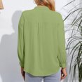 thumbnail image 4 of Yuyuzo Womens Shirts Long Sleeve Button down V Neck Solid Color Basic Fall Going out Tops for Women Blouse, 4 of 4