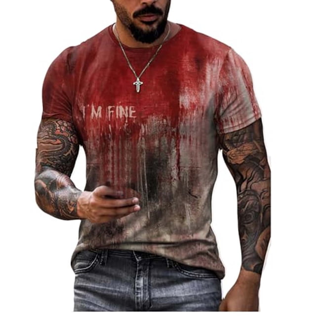 T-shirts Amples de Mode Masculine d'Halloween pour Hommes, Imprimé, Manches Courtes, Col Rond, T-Shirts pour Hommes, T-Shirt à Col Mode, Shorts Amples pour Hommes, Hauts Cargo