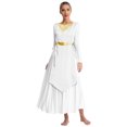 thumbnail image 1 of Nyeemya Robe de Danse Sans Manches Métallique Ourlet Irrégulier Blanc L/TG, 1 of 7