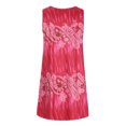 thumbnail image 4 of HKEJIAOI Liquidation d'Économies Robes Décontractées pour Femmes Cadeau de la Saint-Valentin Mode d'Été pour Femmes Décontractée Robe Midi à Col Rond Sans Manches à Fleurs Robe de Plage Ample Robe d'Été Rouge, 4 of 9