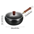 thumbnail image 3 of Uncoated Big Belly Iron Pot with Lid, Non-stick Flat Pon for Cooking and Stewing, Hand-forged Non-stick Iron Pon without Coating, for Induction Cooker Gas (9.5 In + Glass cover), 3 of 9