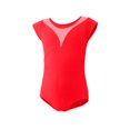 thumbnail image 3 of Girls' Solid Color Short Sleeved Round Neck Dance Practice Uniform Children's Jumpsuit in Medium and Large, 3 of 6