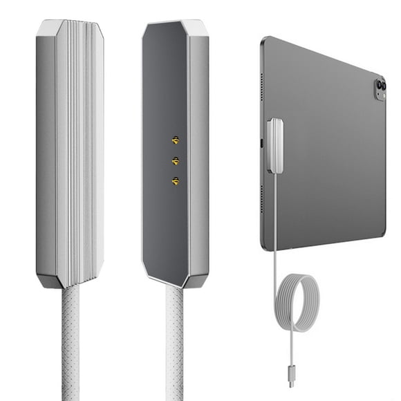 Magnetic Adsorption Charger for iPad Pro, Smart Connector Wireless Charging For 11inch iPad Pro M4 M5 (A2836/A2837/A3006/A3358/A3359), PD 35W Fast Charge Pad with 6.6ft Braided Cable
