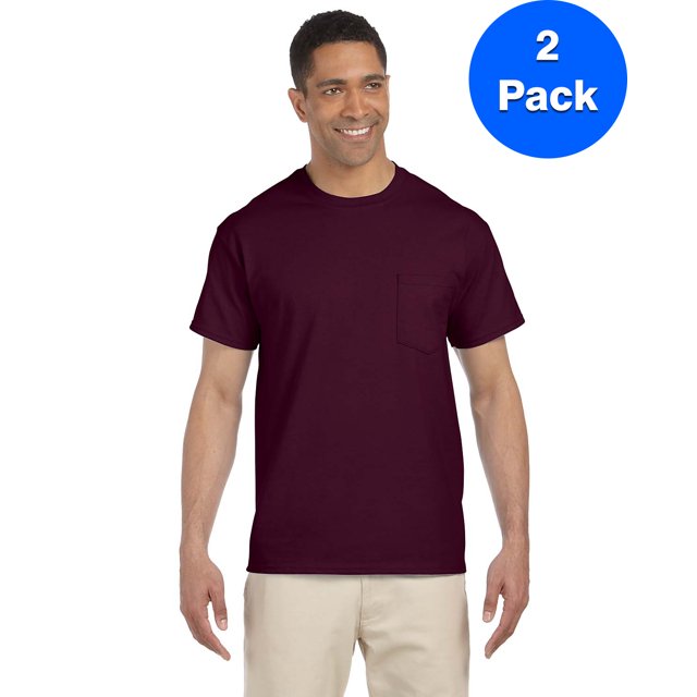 Gildan T-Shirt Ultra Coton pour Hommes avec Poche - G230 (Lot de 2)