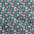 thumbnail image 1 of oneOone Viscose Jersey Teal Green Fabric Sea Shells Pattern Craft Projects Decor Fabric Printed By The Yard 60 Inch Wide, 1 of 4