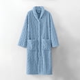 thumbnail image 2 of Timegard Bathrobe for Women Fuzzy Button down V Neck Robe Fleece Warm Long Sleeve Pajamas with Pockets, 2 of 8